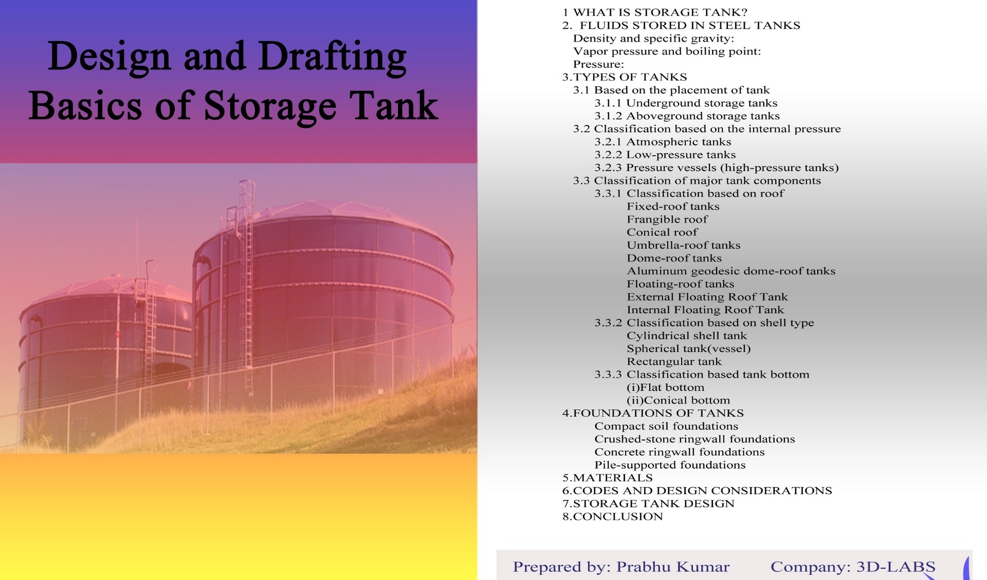 Design and Drafting Basics of Storage Tank