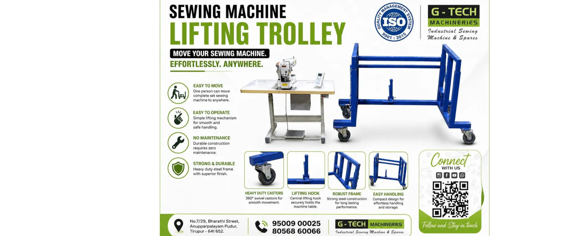 Sewing Machine Lifting Trolley 
